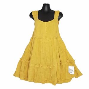 Asos Design Mustard Yellow Mini 100% Cotton Dress Size 8